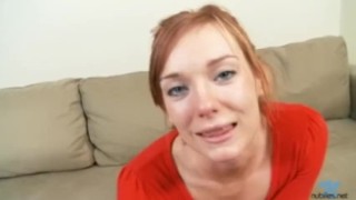 Sexy Redhead Spinner With Blue Eyes Goes Hardcore