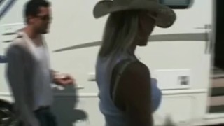 Fucked hard sex in my bang van taking three cocks hard