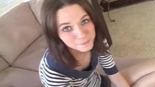 HomegrownBigCocks Tiny tit Brunette Drilled By Fat Cock