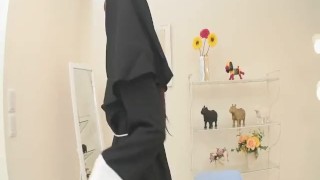 Naughty Nun spreads wide and sucks dick Hitomi Kanou