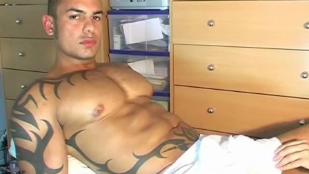 Mixed arab sport guy get wanked his huge cock by a guy in spite of him !