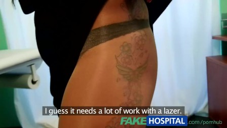 FakeHospital model cums for tattoo removal doctor enjoys himself