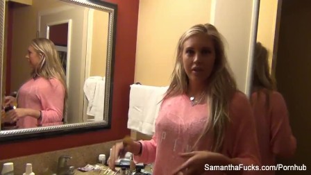 Hottie Samantha Saint's behind the scenes footage