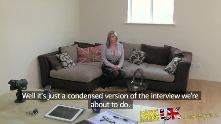 FakeAgentUK Brit girl gets spanked, fingered and fucked on casting couch