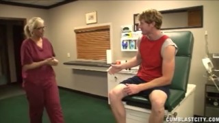 Blonde Nurse Has A Cum Shower