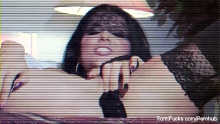 Romi Rain shoves her panties in her pussy