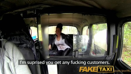 FakeTaxi Moody dark haired british girl fucked in the cab