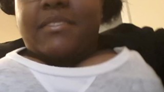 Girl plays with toy, while her bf is talking and cums creamy white jizz