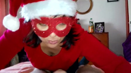 Christmas blowjob with Cum in mouth HOT Mom And Step Son