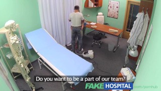 FakeHospital Gorgeous cleaning lady is unable to resist a man in uniform