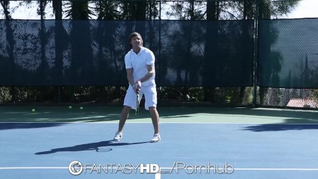 hd Fantasyhd - Little Dillion Harper gets fucked on the tennis court