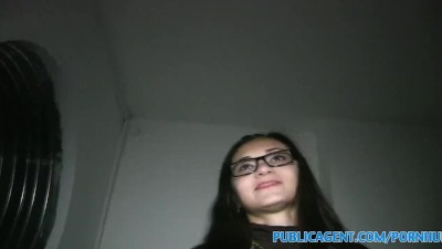 PublicAgent Russian babe gets fucked for cash in her glasses