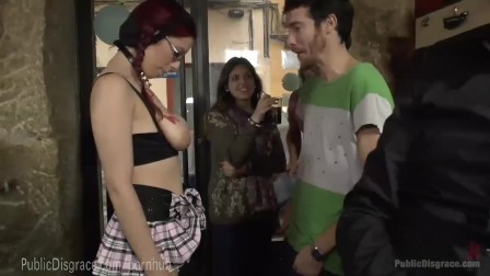 Busty Whore Humiliated In Public
