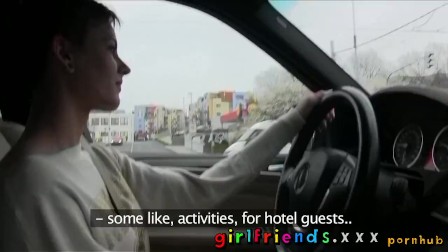 Girlfriends Cute girls explore lesbian fantasy on road trip