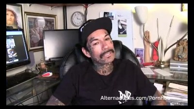Tatted Latino skater beats off