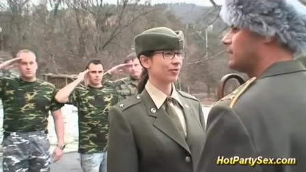 military lady gets soldiers cum