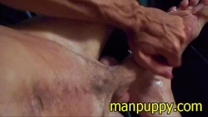 POV Cum On Feet - Manpuppy - DILF Male Foot Fetish Cumshot Kink Extreme Gay
