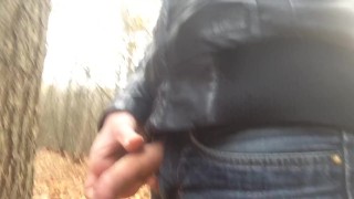 Taking a huge piss against the three in public