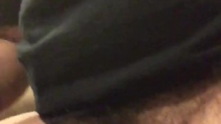 sitting with cock out and with friends sitting close by
