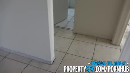 PropertySex - Hot chick busted squatting empty apartment fucks landlord