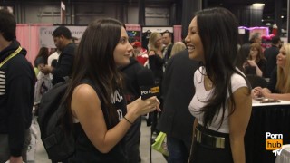 Asa Akira & Cherokee D Ass at eXXXotica 2015 with Pornhub Aria PornhubTV