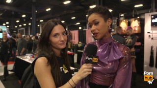 Skin Diamond & Sadie Santana at eXXXotica 2015 with Pornhub Aria PornhubTV