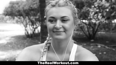 TheRealWorkout - Fitness Vlogger Fucked By Camera Crew