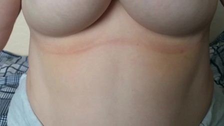 huge natural boobs get oiled up