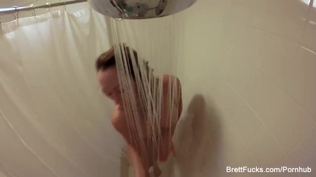 Super sexy blonde Brett Rossi takes a nice shower