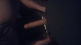 Part 2 Riding my thick 8" dildo and intense orgasm. shooting my load