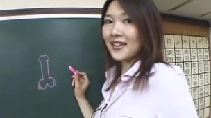 Subtitled Japanese Akira Watase classroom blowjob lecture