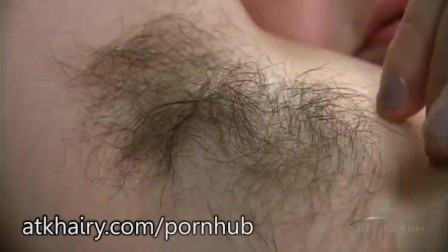 Cori has some fun with her super hairy pussy