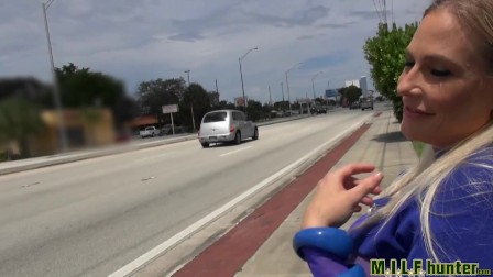 Milf Hunter - Bus stop mom gets picked up
