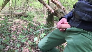 I sit on a tree, take my dick out, and started pissing