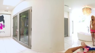 VR Bangers - [360°VR] Blonde Alix Lynx cought by boyfriend masturbating