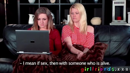 Girlfriends Hot babes lesbian couch sex