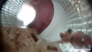 Christy showers off her perfect body