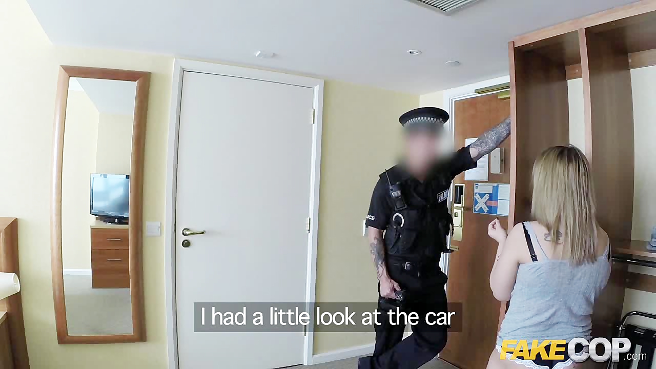Fake Cop Curvy slut bounces on cops cock