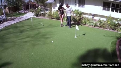 Cheating Latina Gabby Quinteros Caught Fucking Lawn Guy!