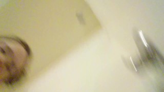 straight shot big load in bathroom