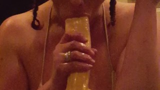 Smoking dildo blowjob by cassie k.!