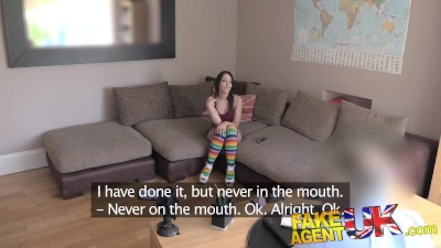 Preview 2 of Fakeagentuk Sexy Spanish Chick Sucks Hard And Deep To Try And Get A Job