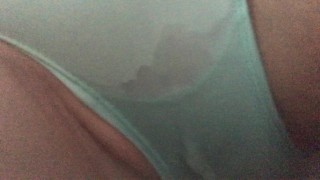 Pissing my pretty blue panties
