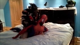 fishnet armour humps and cums on spiderman