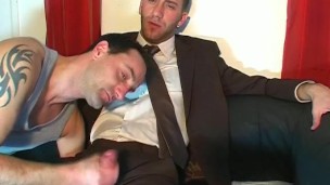 Jeremy, A innocent banker serviced his big cock by a guy!