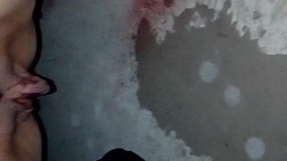 pee in the garage with the door open