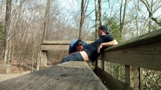 Amateur couple ALMOST caught fucking at the park