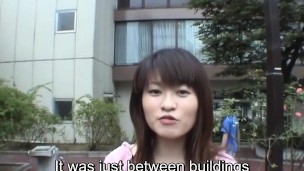 Subtitled extreme Japanese public nudity strip in Tokyo