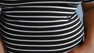 BBW Ebony having fun with dildo before going out