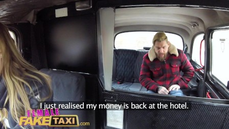 Female Fake Taxi Sexy Englishman pays for czech taxi ride in cum